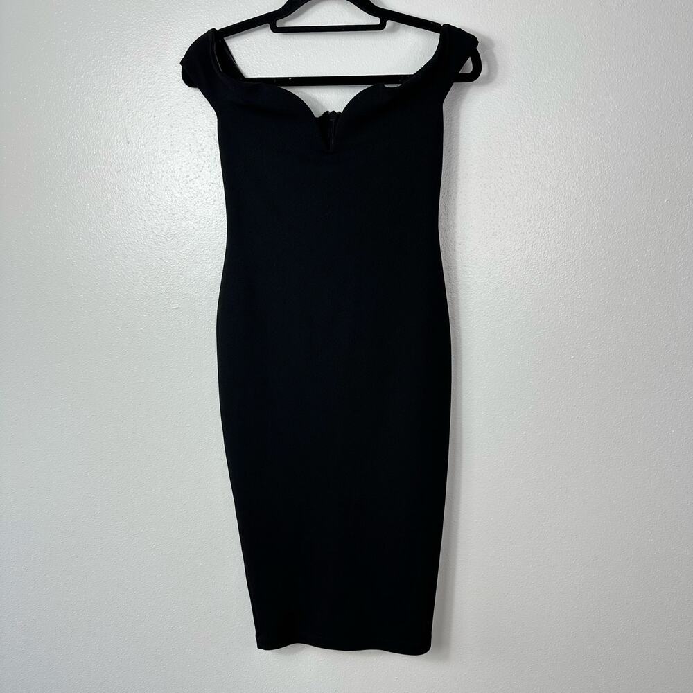 Nookie Dress Elena Off Shoulder Midi Bodycon Sexy Party Cocktail Black S - Picture 3 of 10